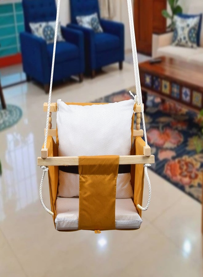 VIXERA Swing for Kids | Baby Swing Hanging Indoor Outdoor | Kids Swing | Jhula for Baby | Baby Garden Swing | Jhula for Kids | (6 Months to 3 Years) (Up to 25 kg) (Golden) - Image 2